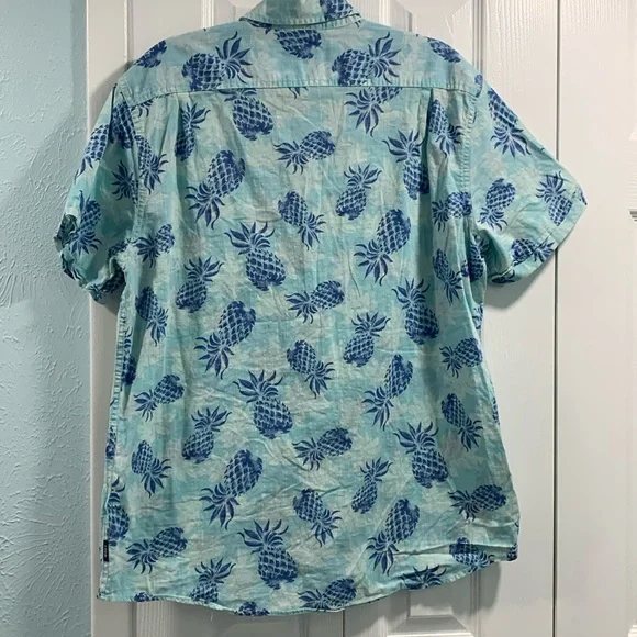 IZOD Saltwater Relaxed Classic Blue Pineapple Button Down - Picture 2 of 10